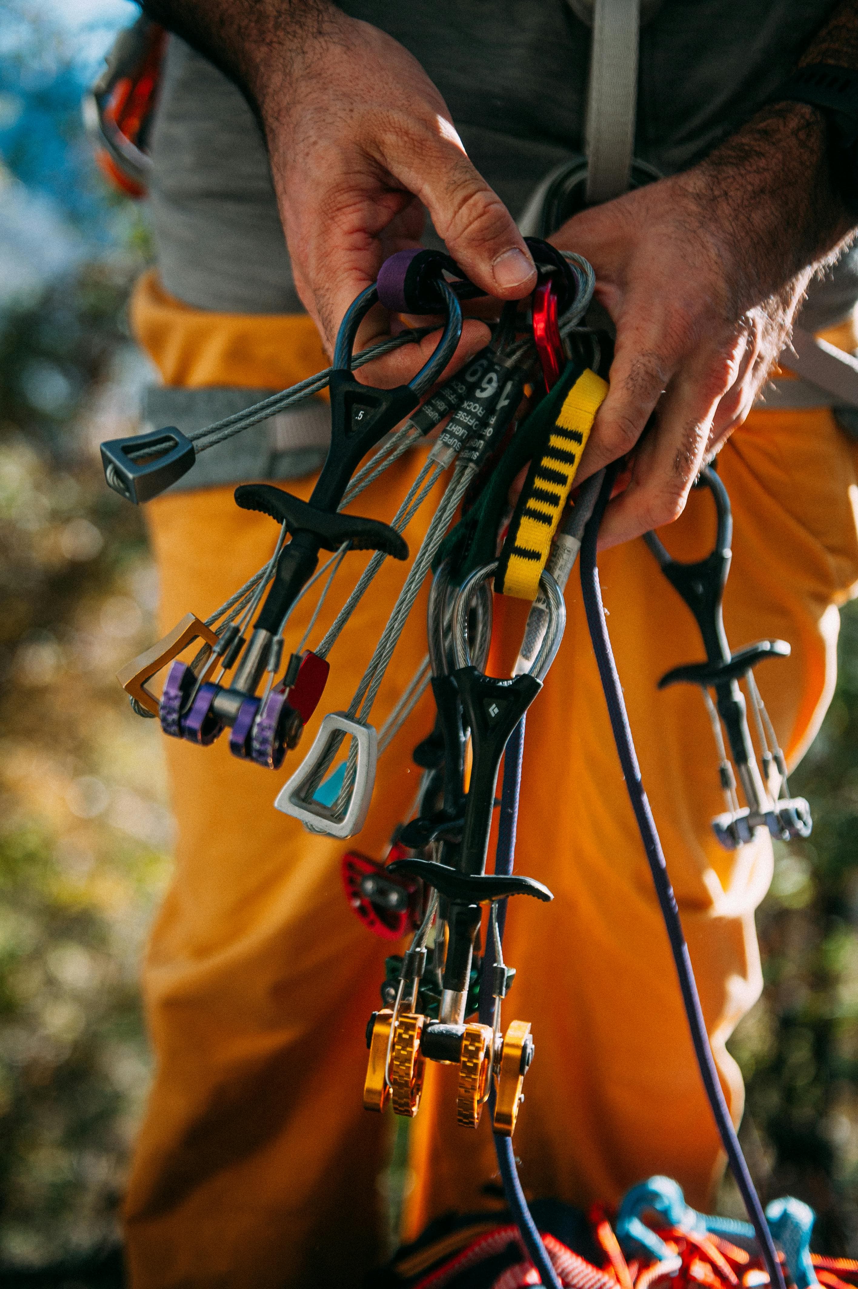 Close up of professional climbing equipment
